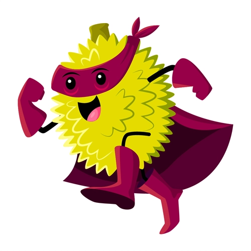 Superhero Jackfruit Classroom Fruit Transparent Sticker